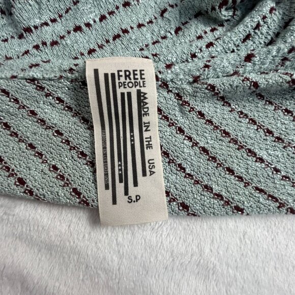 Free People Womens Angel Island Stripe Hacci Sweater Small Blue Purple Open Back - Picture 3 of 7